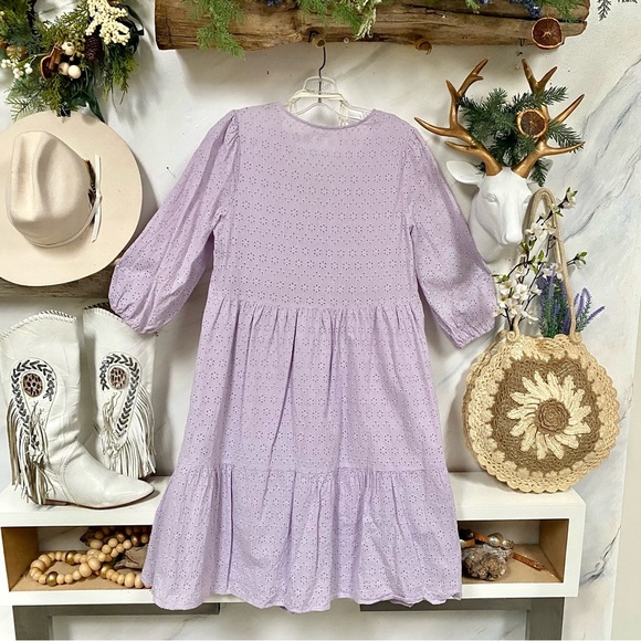 Lavender fields eye lit boho prairie dress w cotta-core shabby chic vibe - Picture 10 of 13